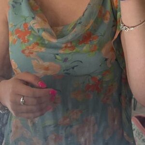 Astr Floral Maxi Dress - Blue and Orange